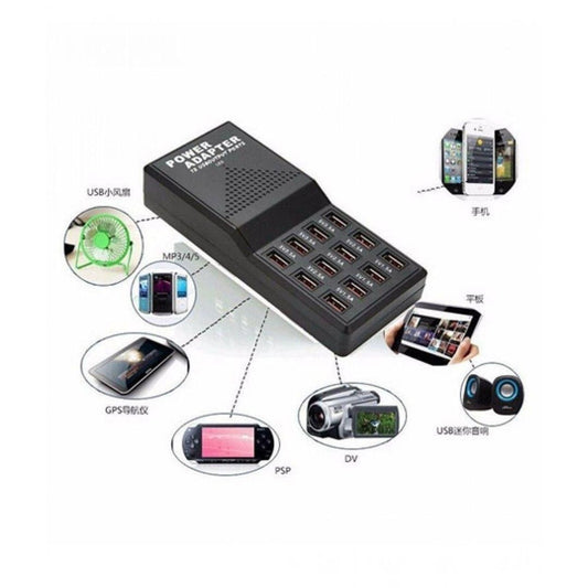 12-Port Fast Charging Adapter 60W β Multi-Device USB Power Hub (Model W858)