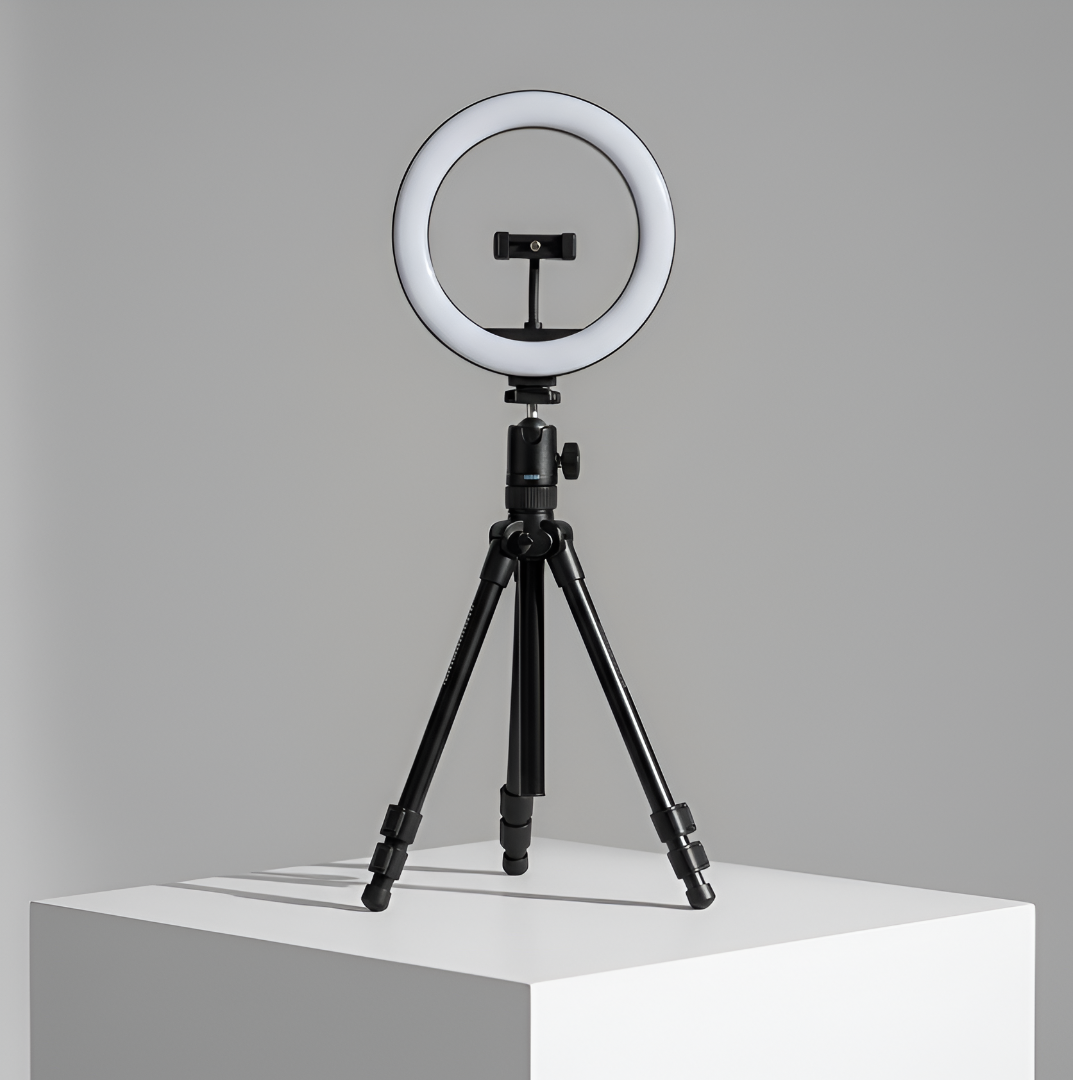Capture stunning photos and videos with our professional tripods and ring lights.