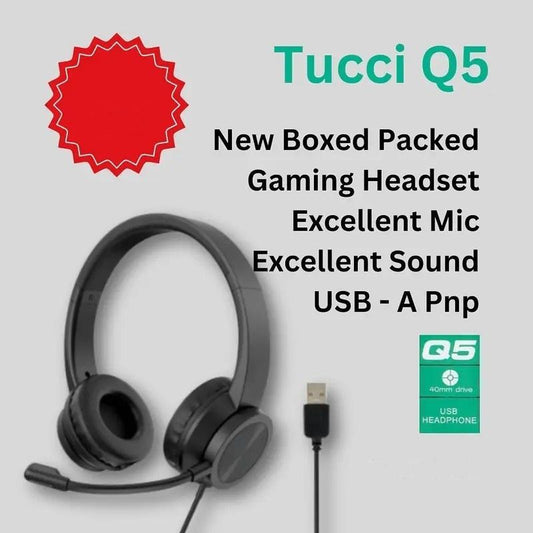 Q5 USB Wired Headphone with Microphone – On-Ear Headset for PC, Laptop & Office Meetings