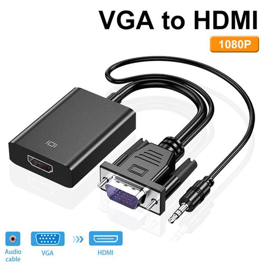 VGA to HDMI Adapter with Audio – VGA Male to HDMI Female Converter | 1080P HD