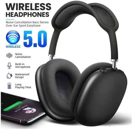 Black Headphone P9 – Stylish Wireless Headset with Premium Sound & Comfort