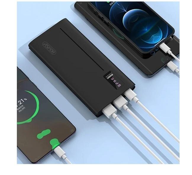 ASPOR A330 10000mAh Power Bank – Mini Size, Portable Travel Battery Pack with Fast Charging