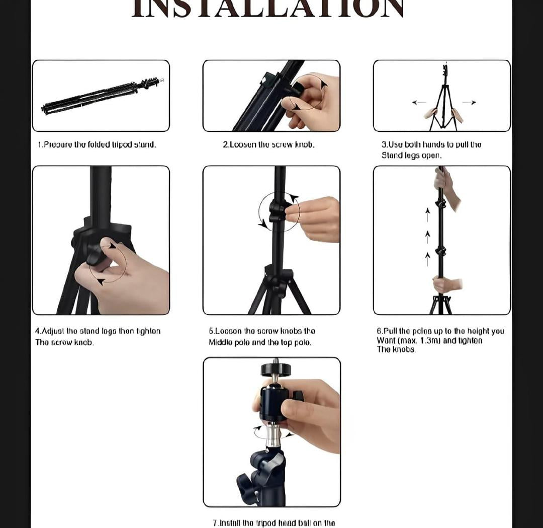 LED Ring Light with Metal Tripod Stand & Mobile Holder – 3 Color Lighting