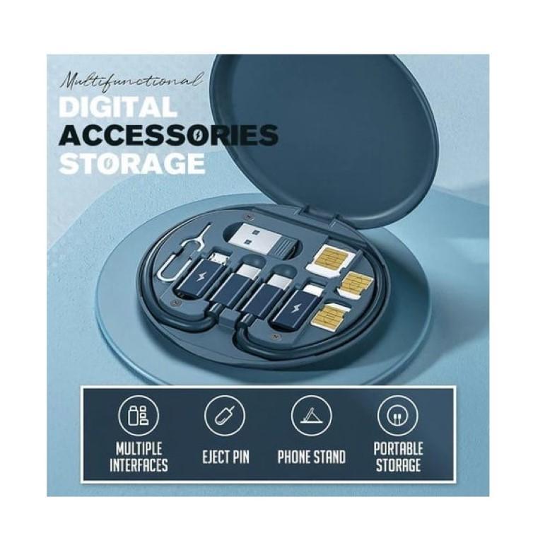 60W Fast Charging Multi-function Charging Cable Kit – 3-in-1 with SIM Tool & Card Slots
