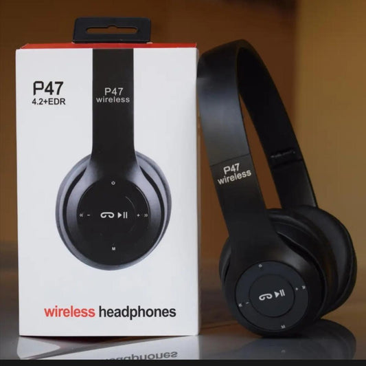 Black Wireless Headphones – Long-Lasting Battery & Fast Charging | Lightweight & Comfortable