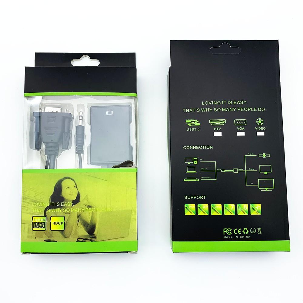 VGA to HDMI Adapter with Audio – VGA Male to HDMI Female Converter | 1080P HD