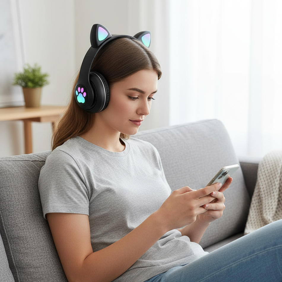Black Wireless Headphone – Long-Lasting Battery with Fast Charging And New Design